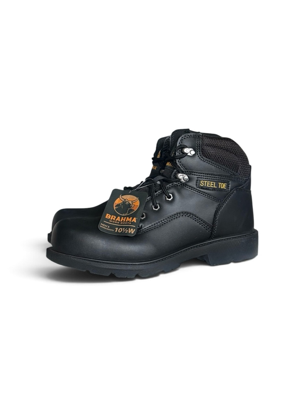 Brahma Steel Toe Work Boots Men's 10.5W Industrial Black Leather